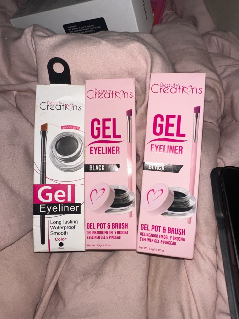 Beauty Creations Gel Eyeliner Pot & Brush - Black and Pink Packaging